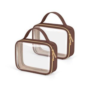 Tsa Approved Toiletry Bag, 2 Pack Clear Makeup Bags With Handles, Quart Size😸